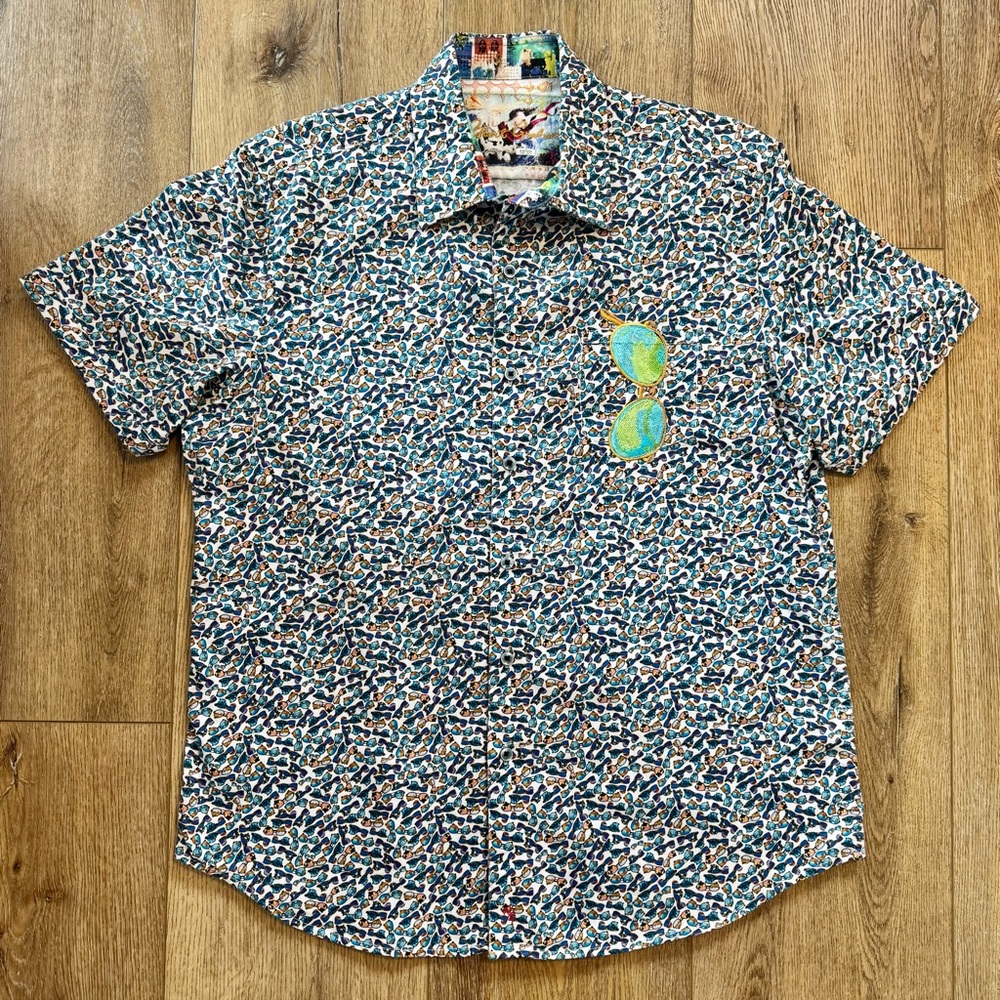 Robert Graham Sunglass Valley Classic Fit Short Sleeve Button Down Shirt - Large